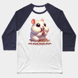 Om-nom-nom Hungry Hamster Illustration Baseball T-Shirt